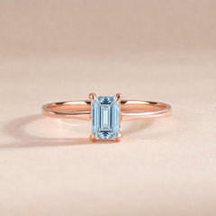Solene Rose Gold Aquamarine Solitaire Ring