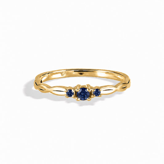 Sylvie Yellow Gold Blue Sapphire Celtic Ring