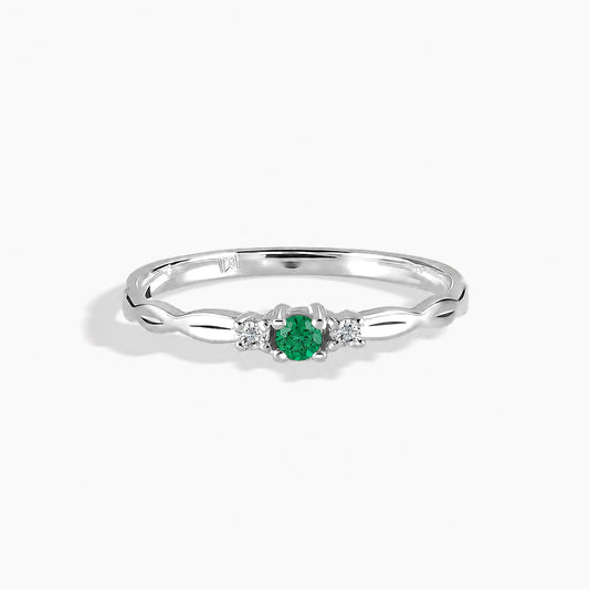 Sylvie White Gold Emerald Celtic Ring