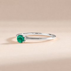 Liora White Gold Emerald Solitaire Ring