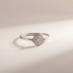 Women Dainty 925 Sterling Silver Protection Hamsa Hand Ring
