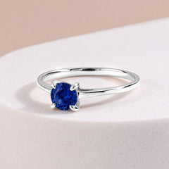 Elira White Gold Sapphire Round Solitaire Ring