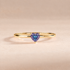 Evania Yellow Gold Alexandrite Heart Ring