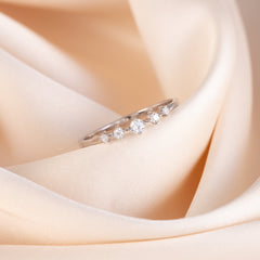 Dainty Minimalist 925 Sterling Silver CZ Promise Ring for Her