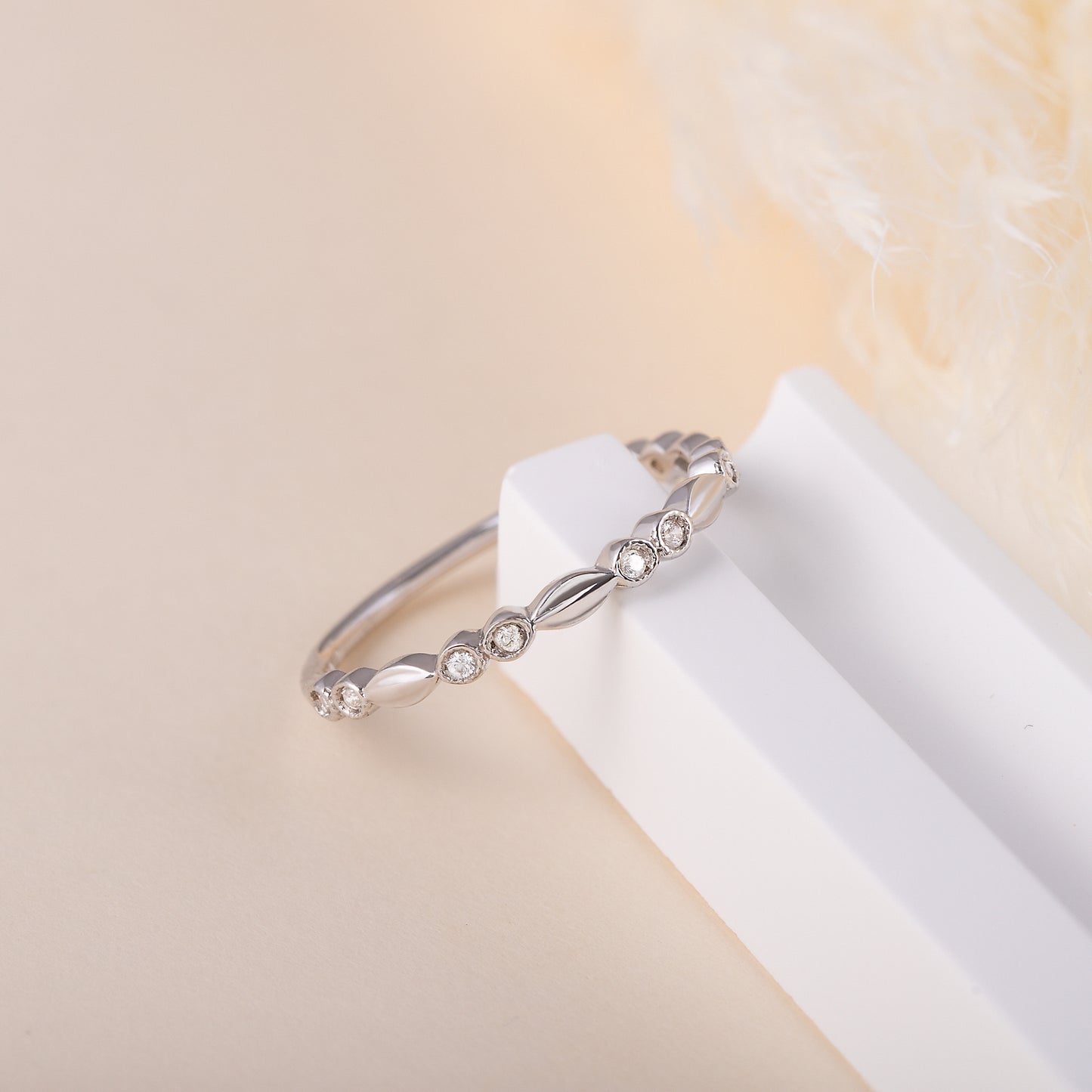 Women Minimalist Delicate 925 Sterling Silver CZ Promise Ring or Stacking Ring
