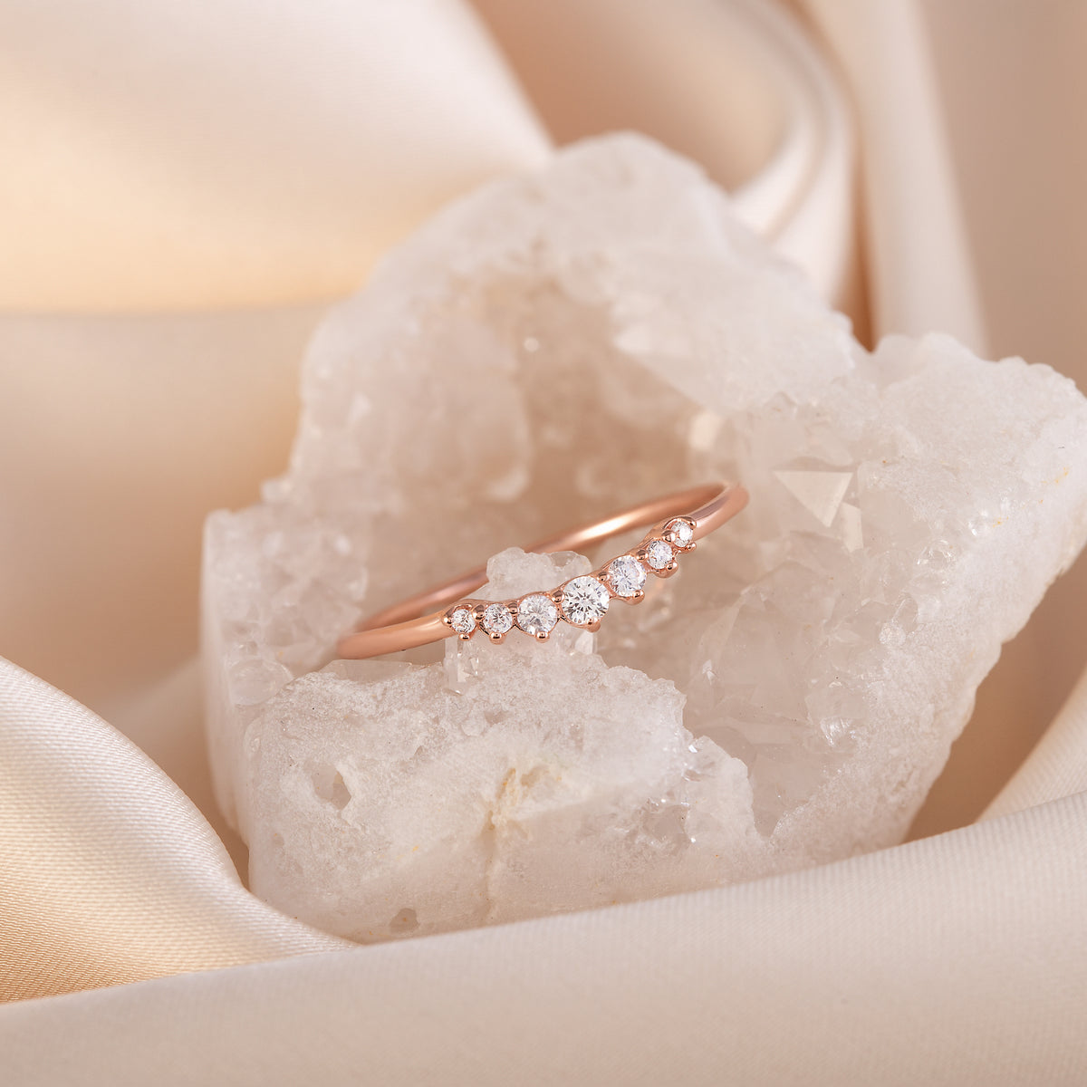 Elara Rose Gold Diamond Band