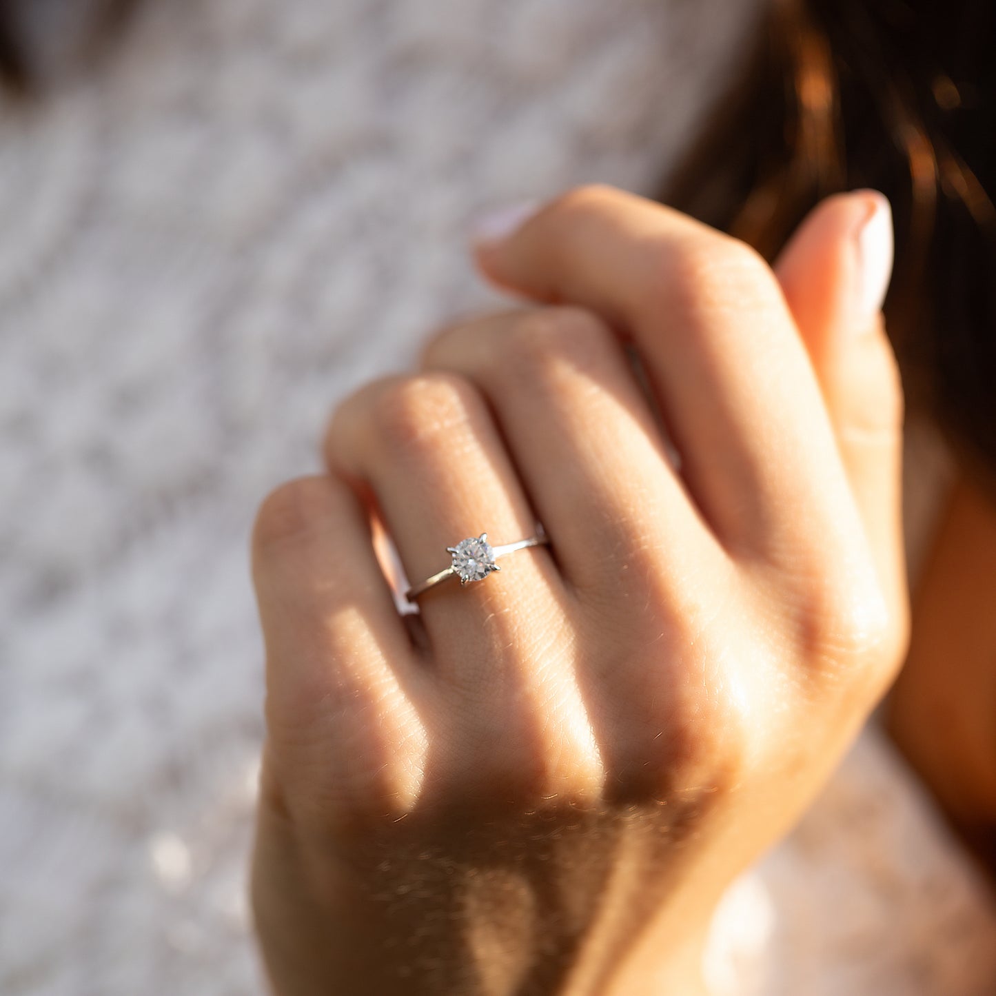 Dainty Minimalist 925 Sterling Silver Solitaire CZ Promise Ring for Her