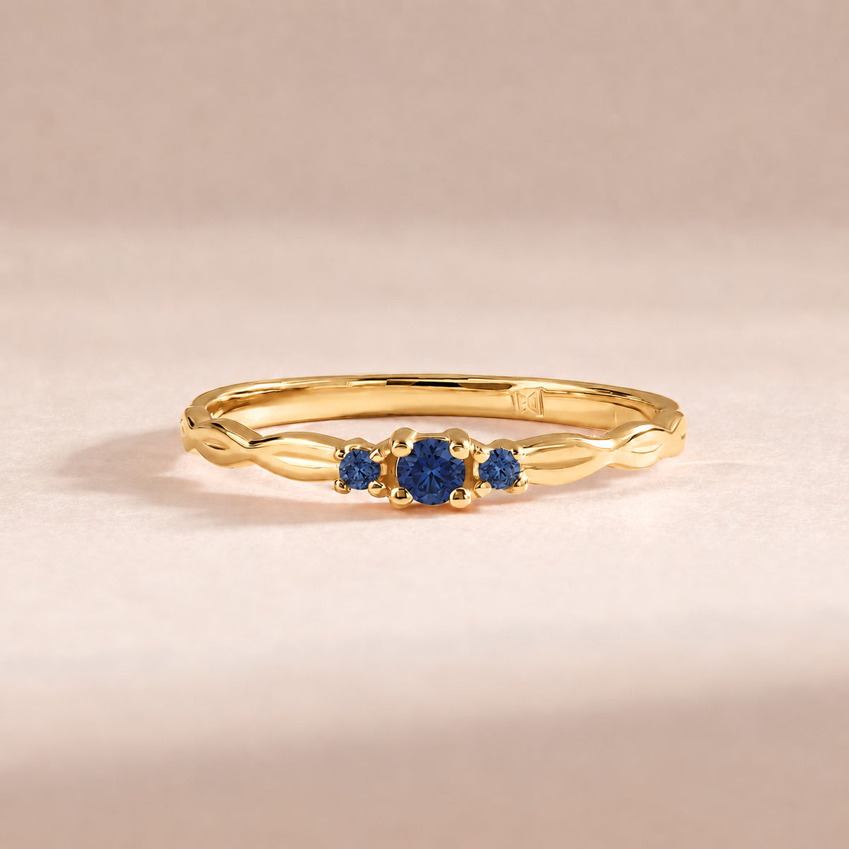 Sylvie Yellow Gold Blue Sapphire Celtic Ring