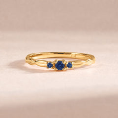 Sylvie Yellow Gold Blue Sapphire Celtic Ring