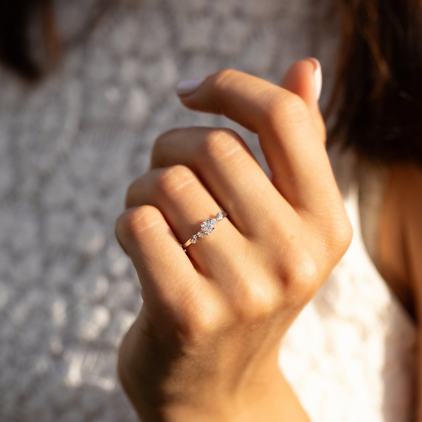 Minimalist Dainty 925 Sterling Silver CZ Women Engagement Ring