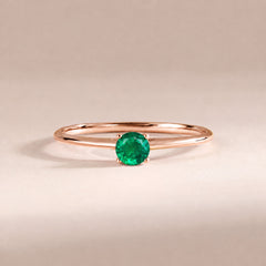 Liora Rose Gold Emerald Solitaire Ring