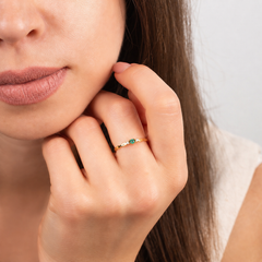 Sylvie Yellow Gold Emerald Celtic Ring