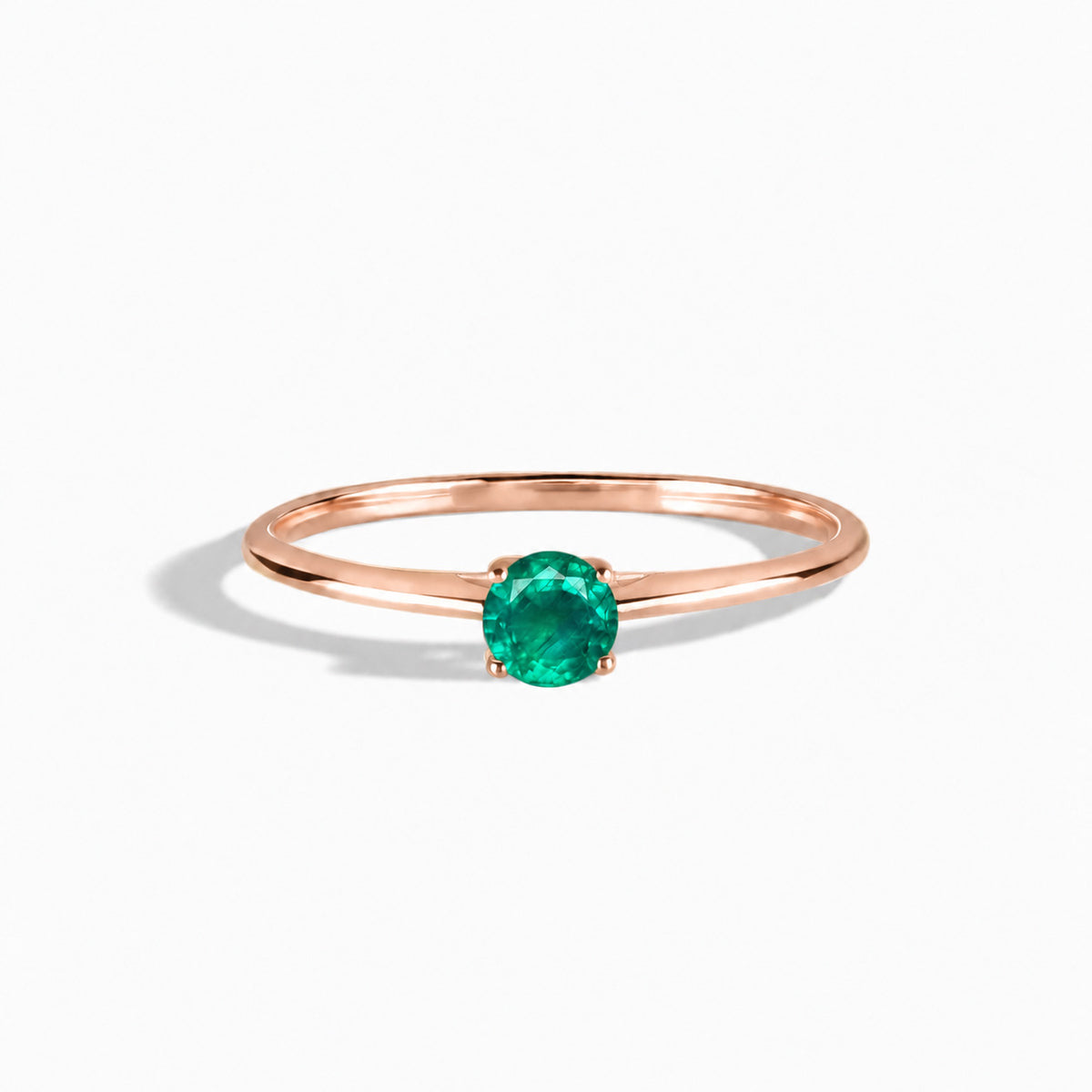 Liora Rose Gold Emerald Solitaire Ring