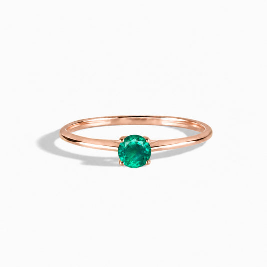 Liora Rose Gold Emerald Solitaire Ring