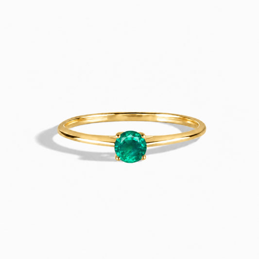 Liora Yellow Gold Emerald Solitaire Ring