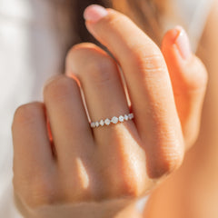 Women Dainty 925 Sterling Silver CZ Wedding Band