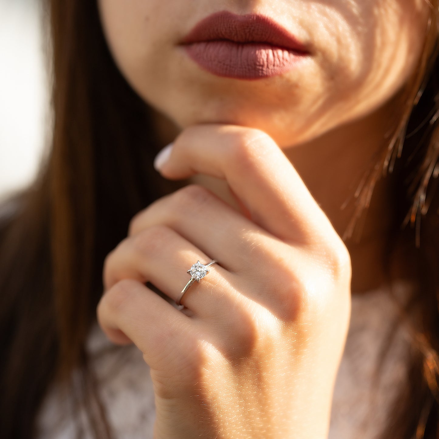 Dainty Minimalist 925 Sterling Silver Solitaire CZ Promise Ring for Her