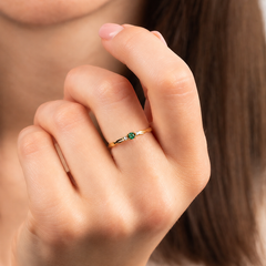 Sylvie Yellow Gold Emerald Celtic Ring