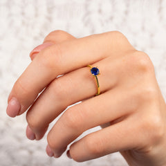 Elira Yellow Gold Sapphire Round Solitaire Ring