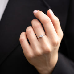 Damen zierlicher Verlobungsring aus 925 Sterling Silber mit Zirkonia