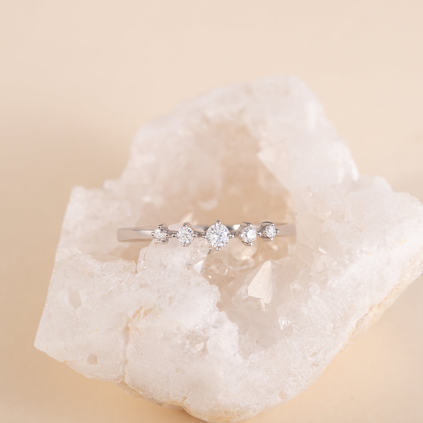 Dainty Minimalist 925 Sterling Silver CZ Promise Ring for Her