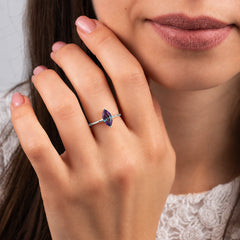 Nyra White Gold Alexandrite Marquise Solitaire Ring