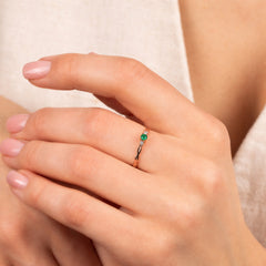 Sylvie Rose Gold Emerald Celtic Ring