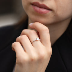 Damen zierlicher Verlobungsring aus 925 Sterling Silber mit Zirkonia