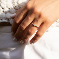 Dainty & Elegant 925 Sterling Silver CZ Knot Promise Ring for Her