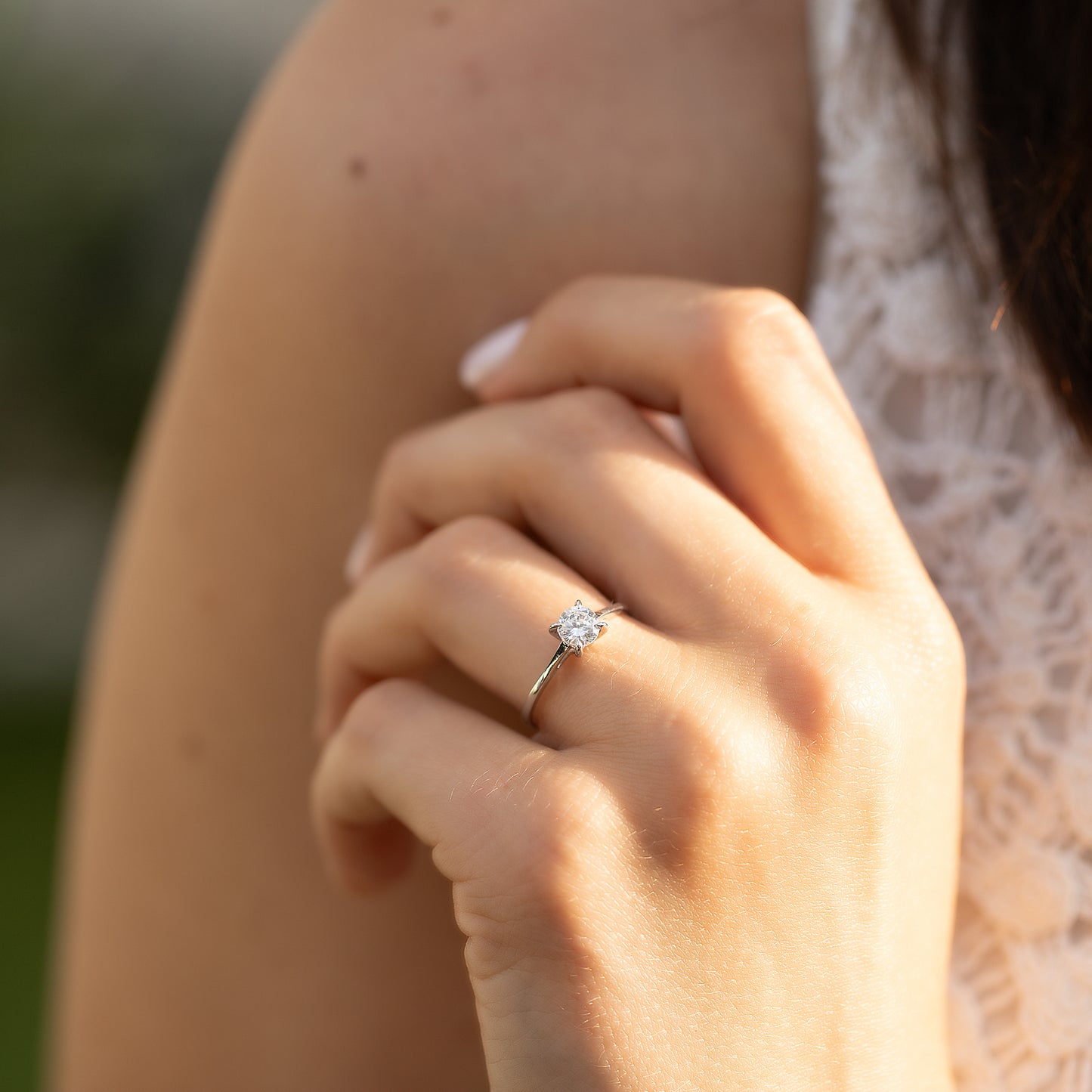 Dainty Minimalist 925 Sterling Silver Solitaire CZ Promise Ring for Her