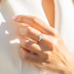 Women Unique Art Deco Style 925 Sterling Silver Baguette Cubic Zirconia Engagement Ring