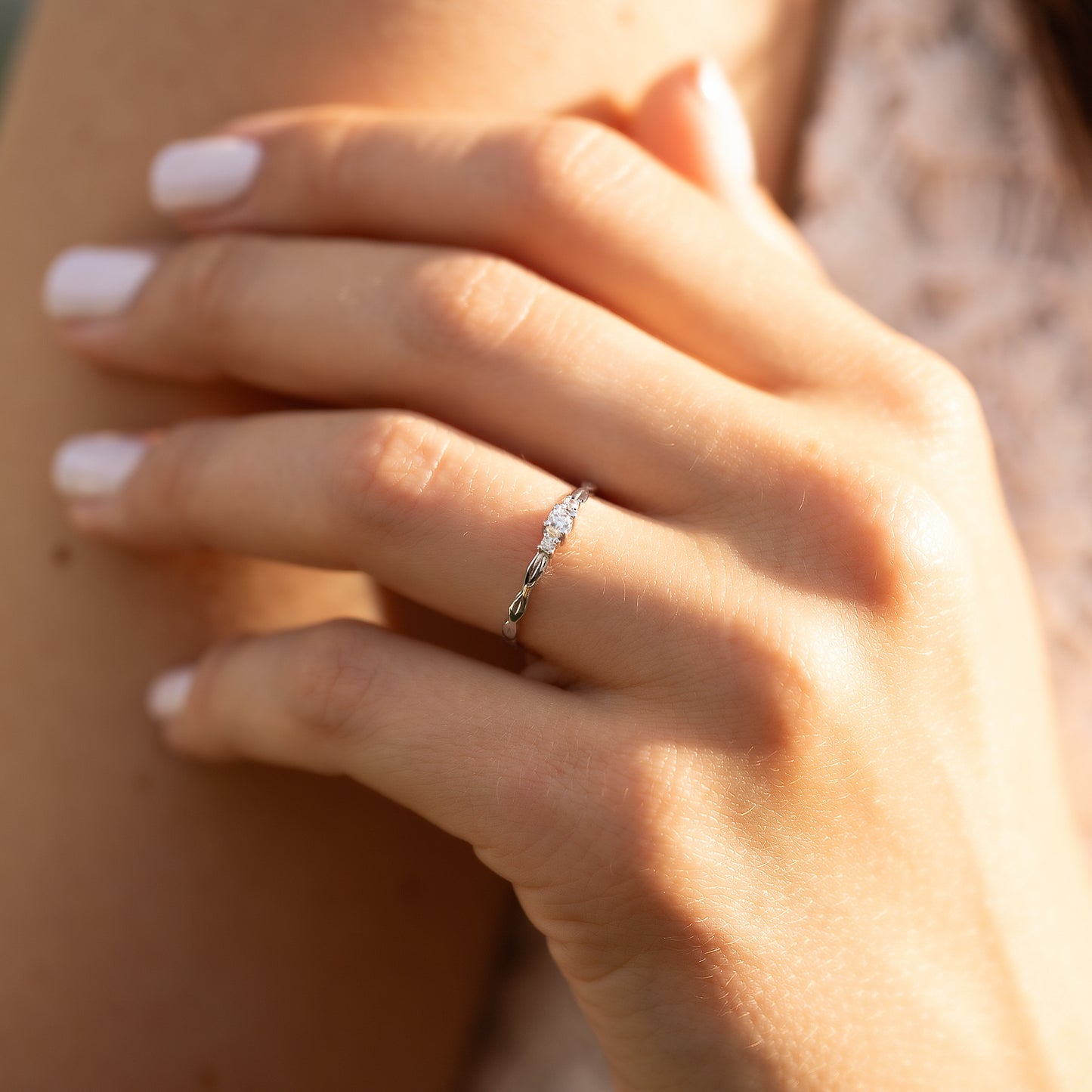 Dainty & Elegant 925 Sterling Silver CZ Knot Promise Ring for Her