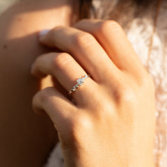Minimalist Dainty 925 Sterling Silver CZ Women Engagement Ring