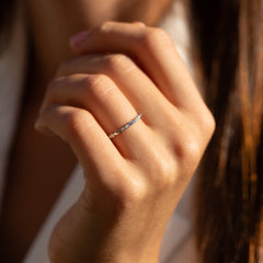 Women Minimalist Delicate 925 Sterling Silver CZ Promise Ring or Stacking Ring