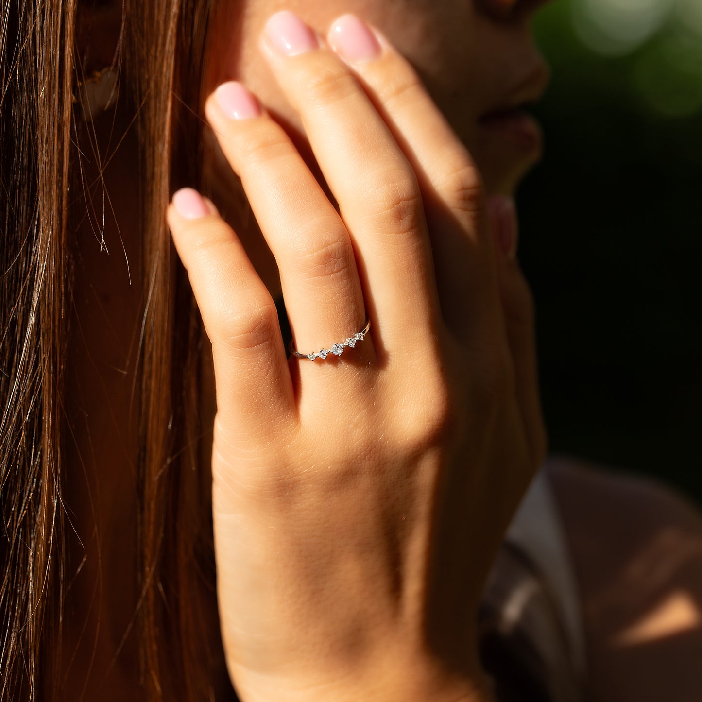 Dainty Minimalist 925 Sterling Silver CZ Promise Ring for Her