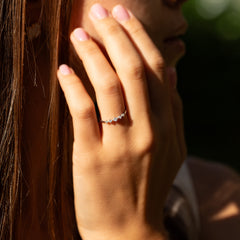 Dainty Minimalist 925 Sterling Silver CZ Promise Ring for Her