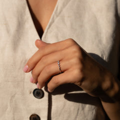 Dainty Minimalist 925 Sterling Silver CZ Promise Ring for Her
