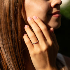 Minimalist Delicate 925 Sterling Silver CZ Chevron Women Wedding Band