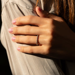 Women Dainty & Elegant 925 Sterling Silver Half Eternity CZ Wedding Band