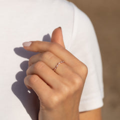 Women Art Deco Style 18K Rose Gold Vermeil Silver Half Eternity CZ Chevron Curved Stackable Wedding Band