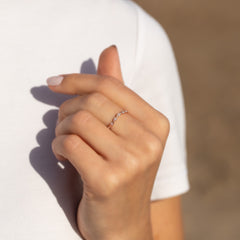 Women Art Deco Style 18K Rose Gold Vermeil Silver Half Eternity CZ Chevron Curved Stackable Wedding Band