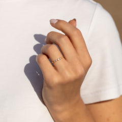 Minimalist Dainty 18K Yellow Gold Vermeil CZ Promise Ring for Her