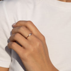 Damen 18 Karat Roségold Vermeil Silber Solitär Zirkonia Evil Eye Schutzring