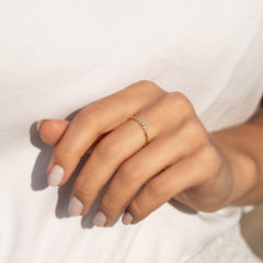 Women Dainty 18K Yellow Gold Vermeil Silver Chevron Wedding Band, Curved Stacking Ring
