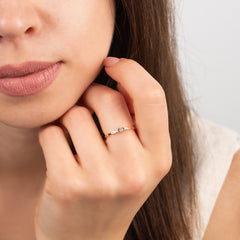 Delicate & Elegant Promise 18k Rose Gold Vermeil Knot Ring for Her