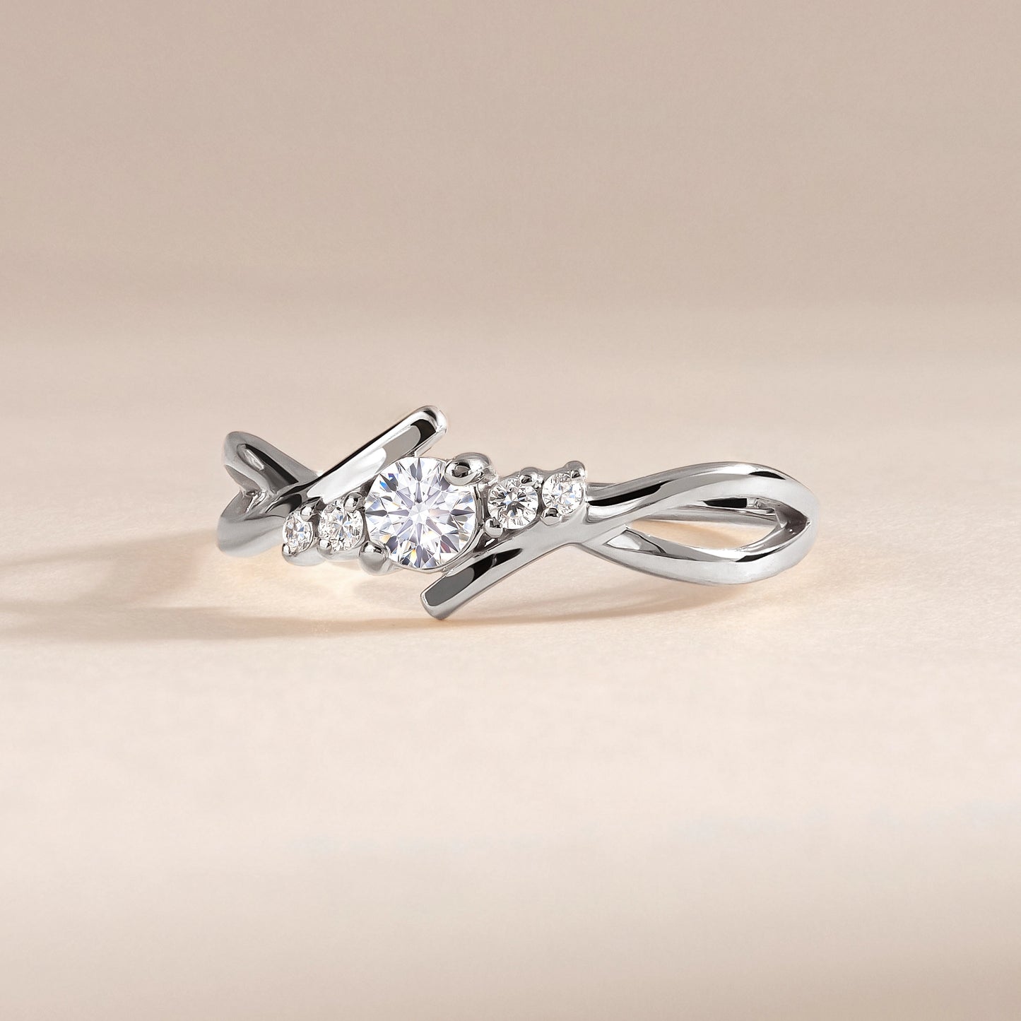 Promise Silver Cubic Zirconia Twist Ring for Her