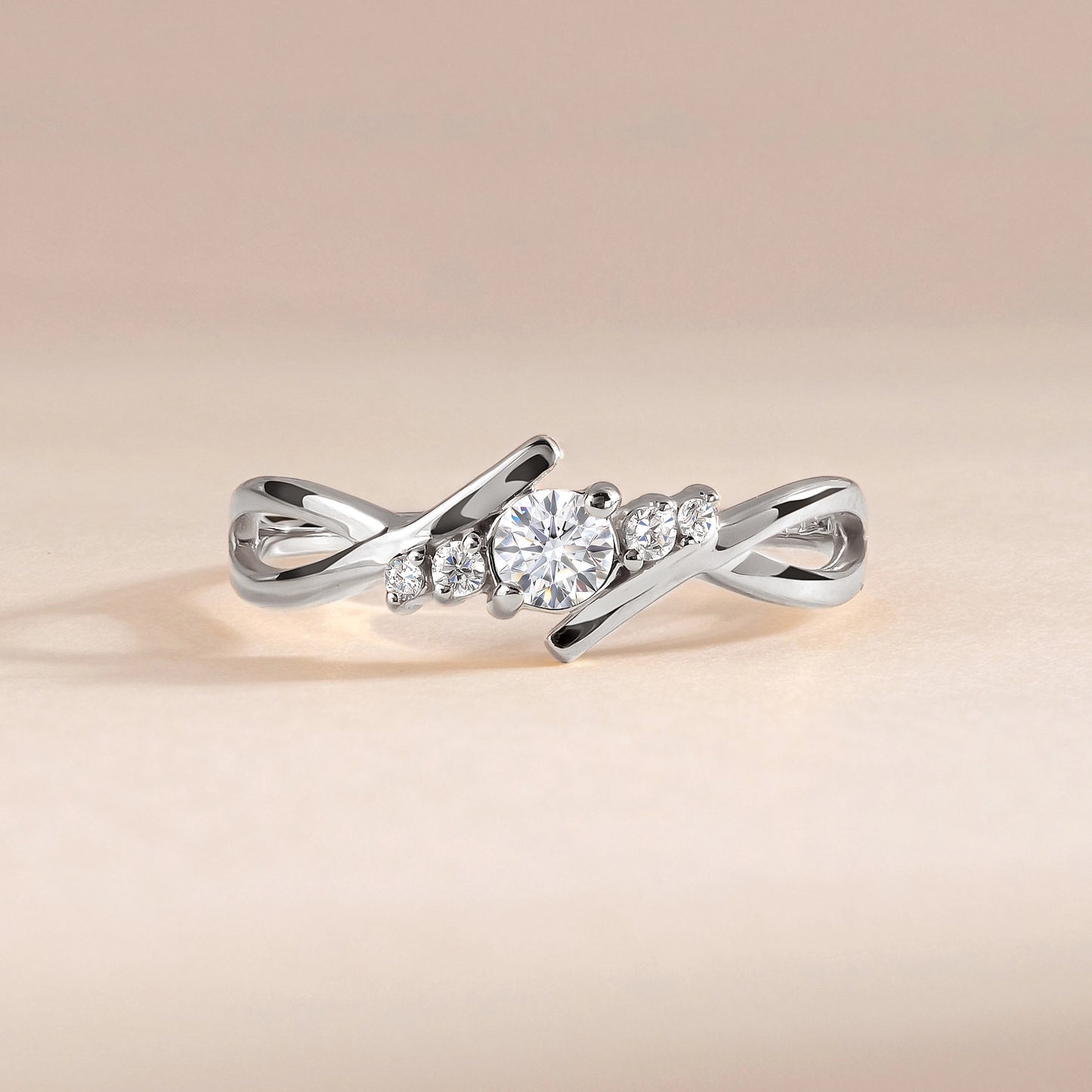 Promise Silver Cubic Zirconia Twist Ring for Her