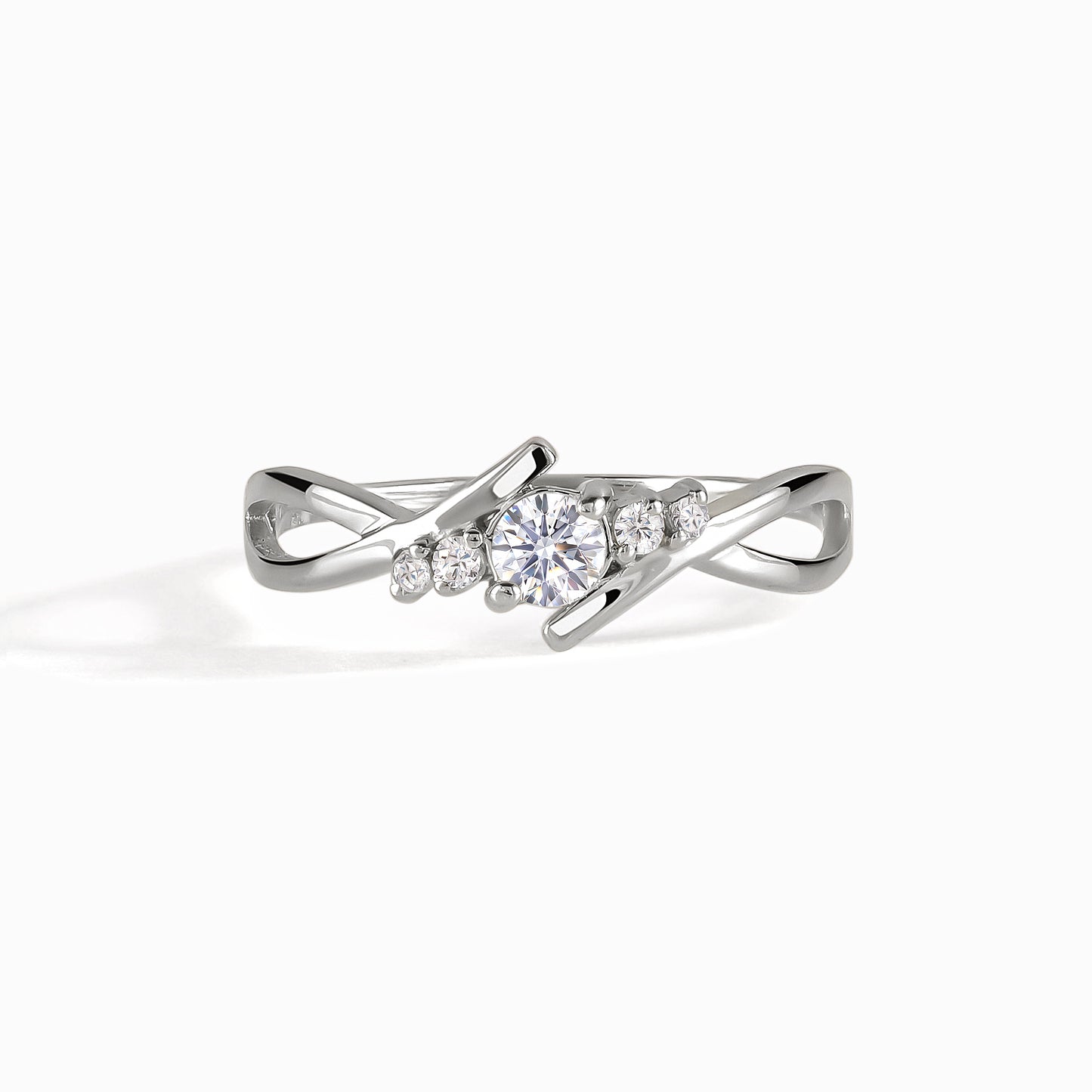 Promise Silver Cubic Zirconia Twist Ring for Her