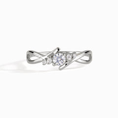 Promise Silver Cubic Zirconia Twist Ring for Her