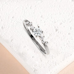 Minimalist Dainty 925 Sterling Silver CZ Women Engagement Ring